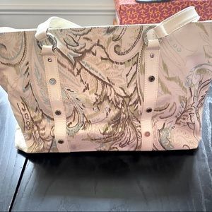 St. John Pastel Scroll Print Designer Tote Bag